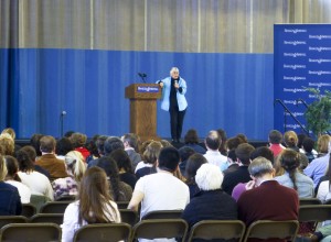 Cynthia Enloe spoke to F&M students from a feminist perspective, discussing women’s labor and how it is made cheap in our society. Photo by Tyler Schechter '16