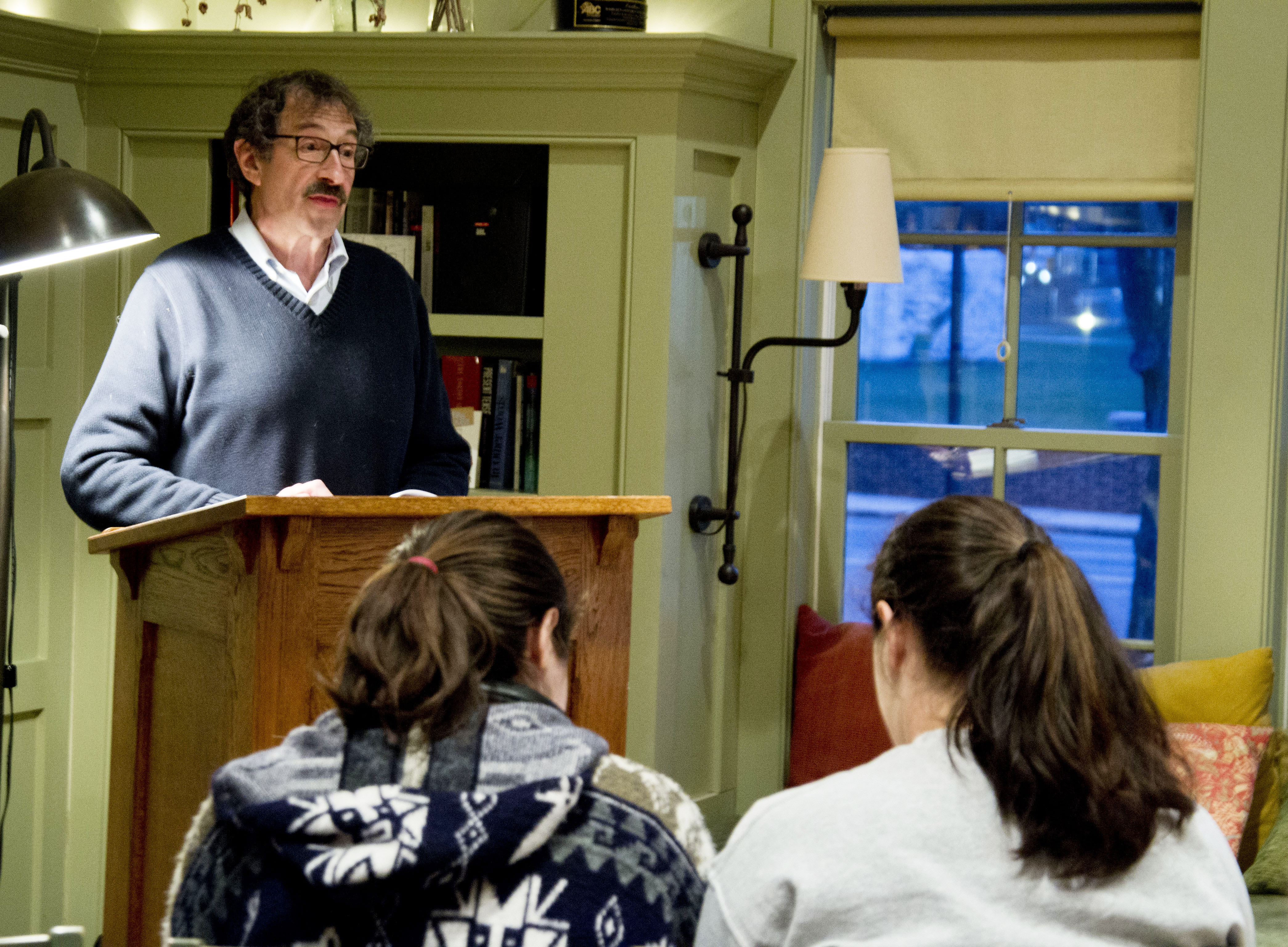 David Stameshkin, former dean, read from his recent, humorous book, The F**ket List: Things I Will Not be Doing Before I Die, in the Writer’s House.