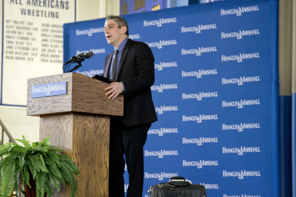 Richard Blanco read a series of poems from his various collections at this week’s Common Hour and provided students with his insight. Photo by Krissy Montville '14