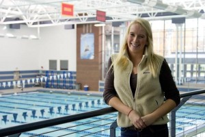 Katie Grant ’15 represented F&M on the national athletic stage at the swimming NCAAs. This is her second consecutive year qualifying for the competition. Photo by Krissy Montville '14