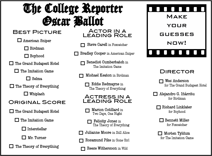 TCR Oscar Ballot