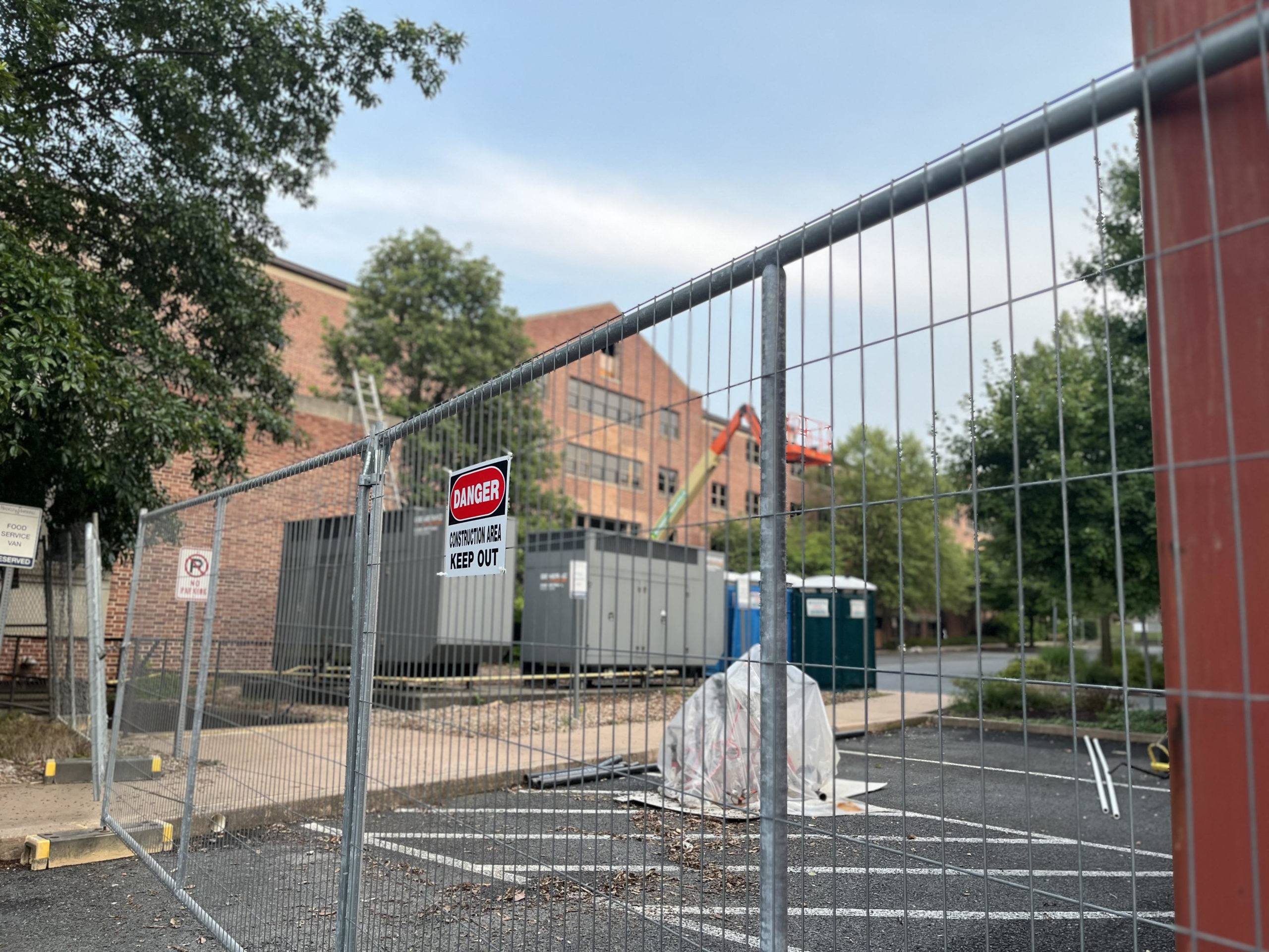 Construction outside Bonchek College House, July 25th, 2023.